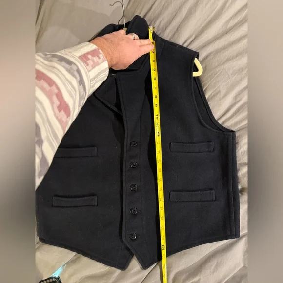 Vintage Filson Mackinaw Wool Western Vest (xl, dark blue) - Picture 10 of 13